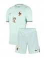 Otroški Nogometna dresi replika Francija Bradley Barcola #12 Gostujoči SP 2026 Kratek rokav (+ hlače)